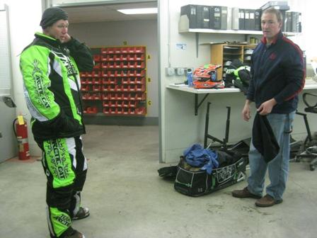 Arctic Cat engineers Troy Halvorson (L) and Doug Wolter