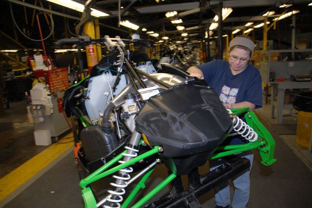 Arctic Cat Sno Pro 500 on the production line