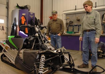Discussing some prototype clutch venting with Larry Coltom in Feb. 2011