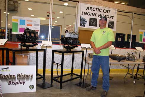 Andy Olson with the Arctic Cat prototype engine display