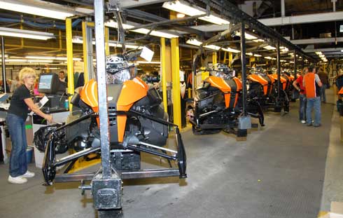 Arctic Cat XF1100 on the assembly line
