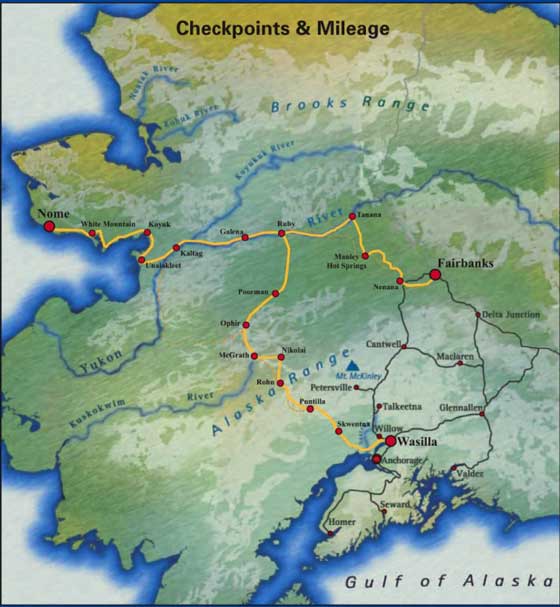 2012 Iron Dog snowmobile race route