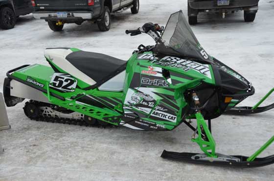 Arctic Cat race sleds at the 2012 Soo 500 enduro