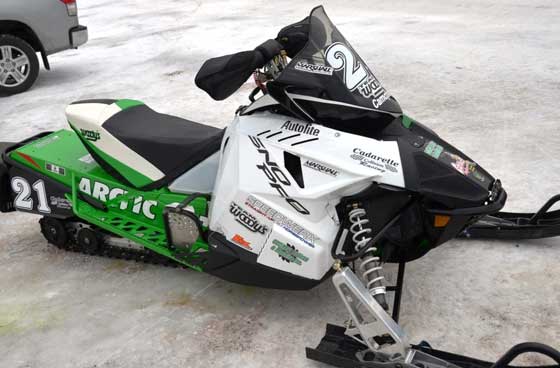 Arctic Cat race sleds at the 2012 Soo 500 enduro