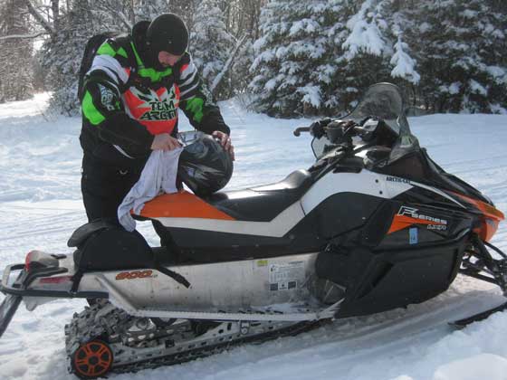Riding the Arctic Cat snowmobiles on the C.J. Ramstad North Shore Trail