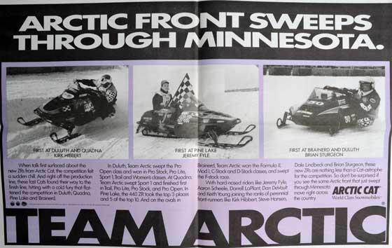 Team Arctic Race Win advertisement for the '93 ZR