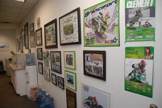 Team Arctic autographs on the wall at the Race Shop