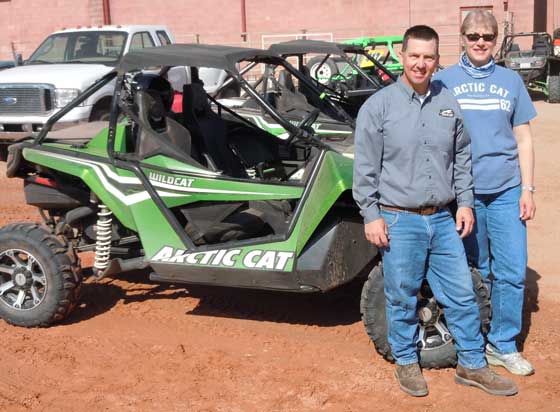 Tom and Renae Rowland and their Arctic Cat Wildcat in Moab