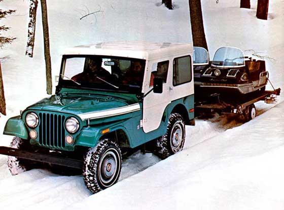 Jeep and Arctic Cat Panther snowmobiles