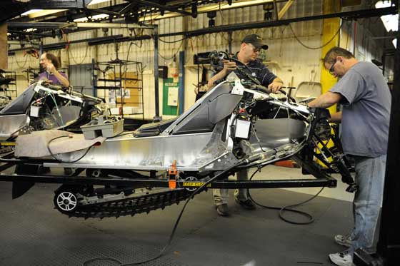 2013 Arctic Cat T500s on the assembly line