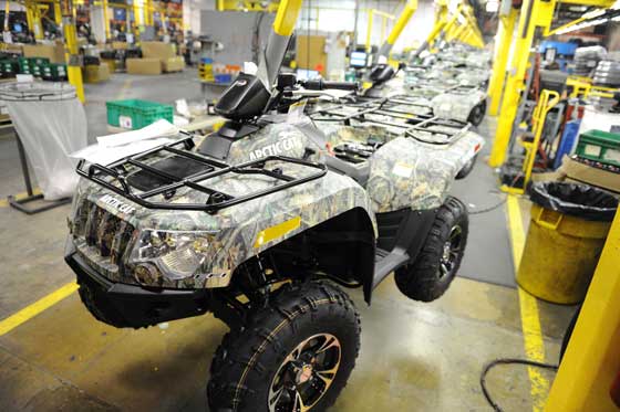 Arctic Cat 500XT ATVs on the assembly line