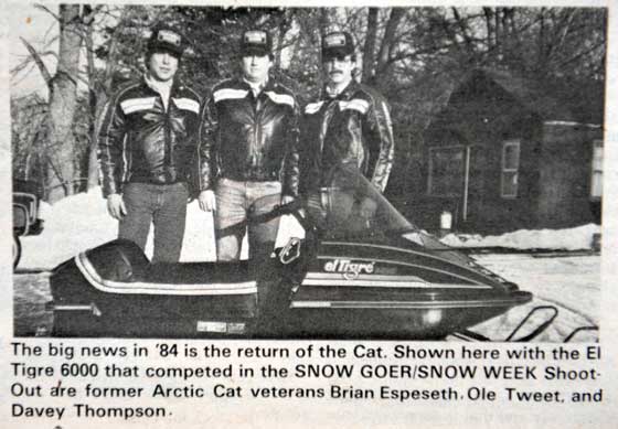 Arctic Cat's Brian Espeseth, Ole Tweet and Dave Thompson circa 1983