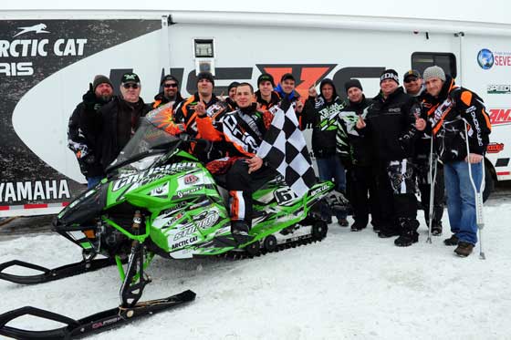 Christian Brothers Racing celebrates their I-500 win. Photo by ArcticInsider.com