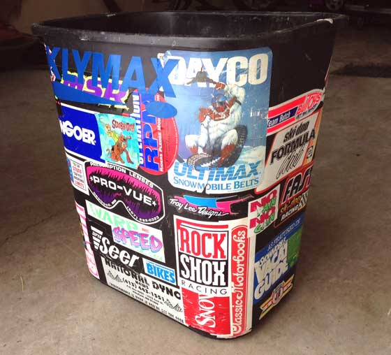 My trash can from my job at Snow Week.