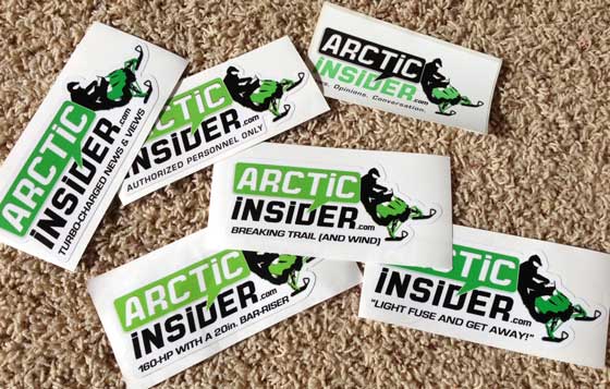 Most iterations of the ArcticInsider decals from 2009-13