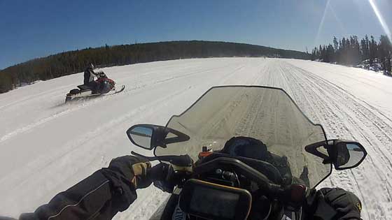 Ross riding the big lakes of Manitoba with friends