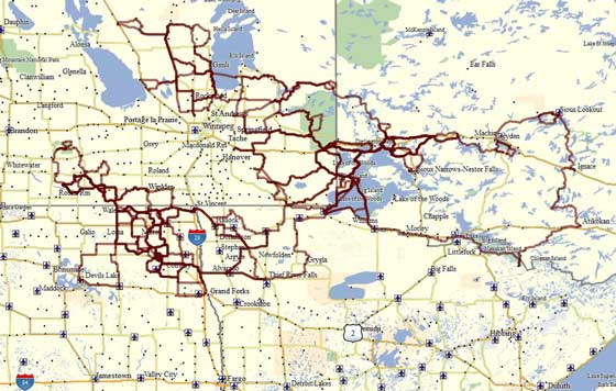 Map of the trails Ross Spoonland rode in 2013