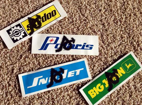 Arctic Cat-tagged decals from the 1970s