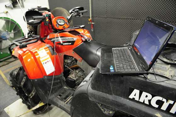 Arctic Cat TBX on a chassis dyno. Photo by ArcticInsider.com