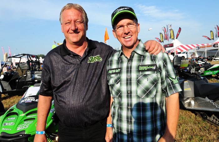 Arctic Cat's Gary Nelson with Tom Rowland at Hay Days