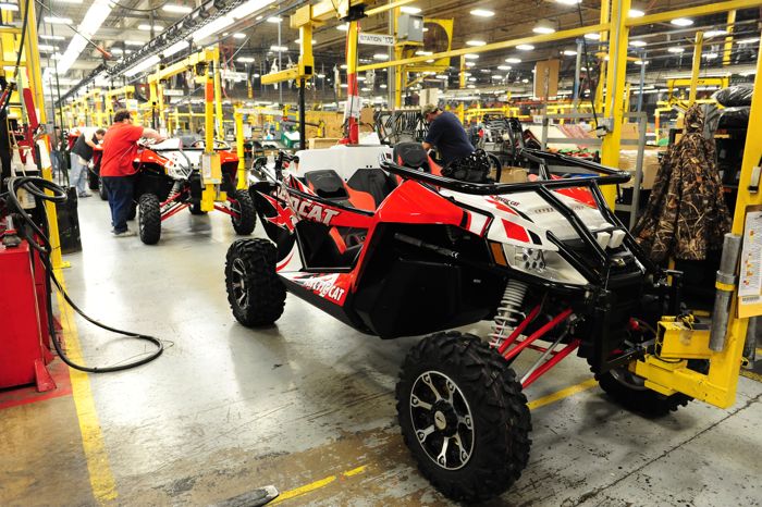 2014 Arctic Cat Wildcat X on the assembly line. Photo by ArcticInsider.com