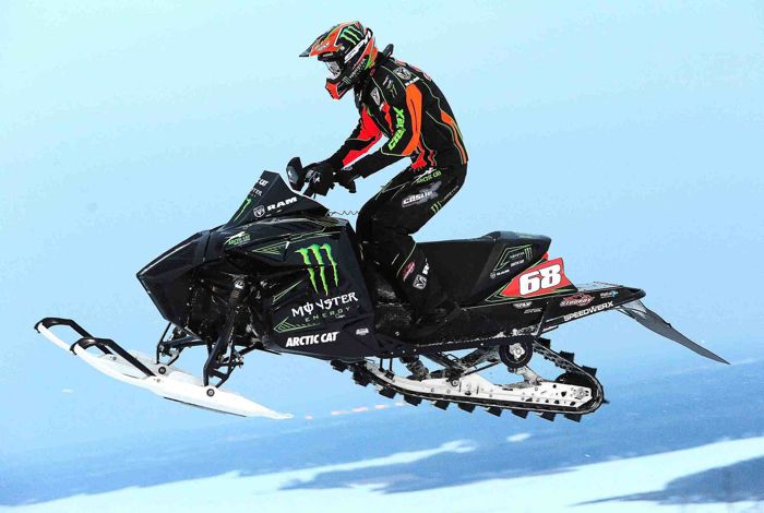 Tucker Hibbert dominated Duluth on his Monster Energy Arctic Cat. Photo by ArcticInsider.com