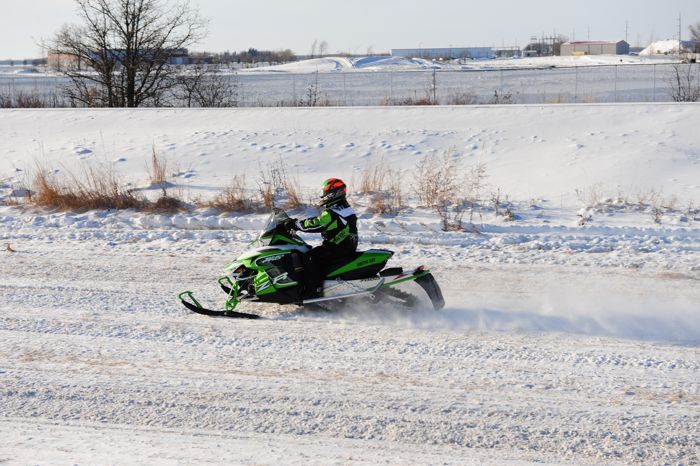 Roger Skime testing in the ditch by Arctic Cat. Photo by ArcticInsider.com