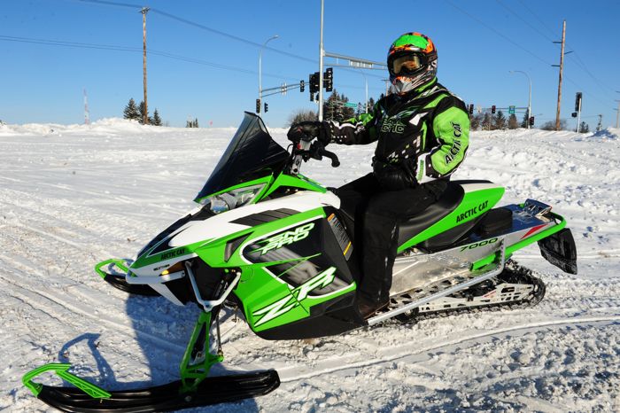 Roger Skime testing in the ditch by Arctic Cat. Photo by ArcticInsider.com