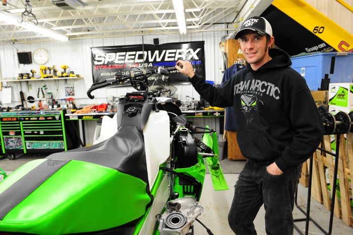 Team Arctic's Wes Selby in the Arctic Cat Race Shop