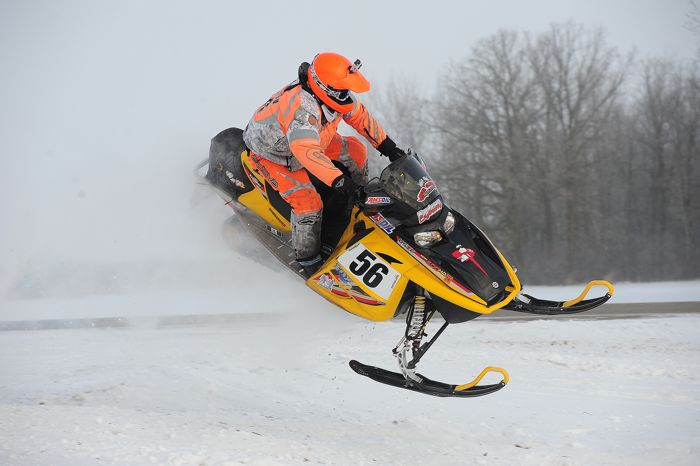 2014 USXC I-500 cross-country snowmobile ditch crash. Photo by ArcticInsider.com