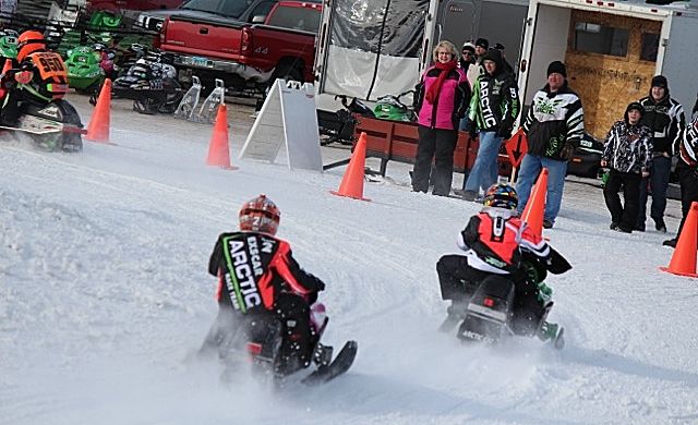 Youth snowmobile racing in DMC.