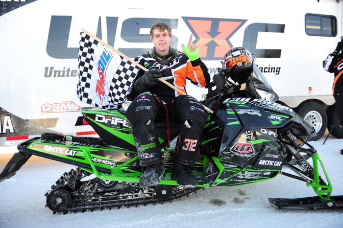 Team Arctic Cat/Christian Bros. Racing Zach Herfindahl wins Warroad. Photo: ArcticInsider.com
