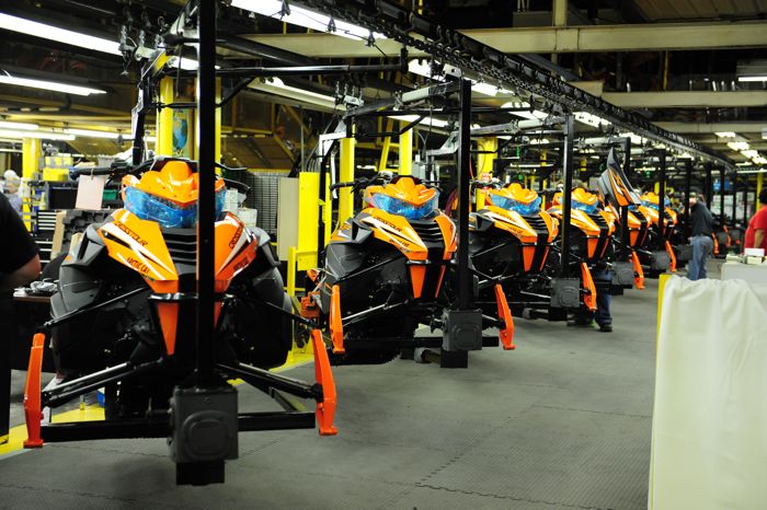 2015 Arctic Cat CrossTours on the assembly line. Photo by ArcticInsider.com