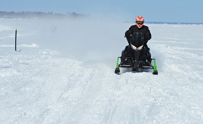 Arctic Cat snowmobile engineering in April. Photo by ArcticInsider.com