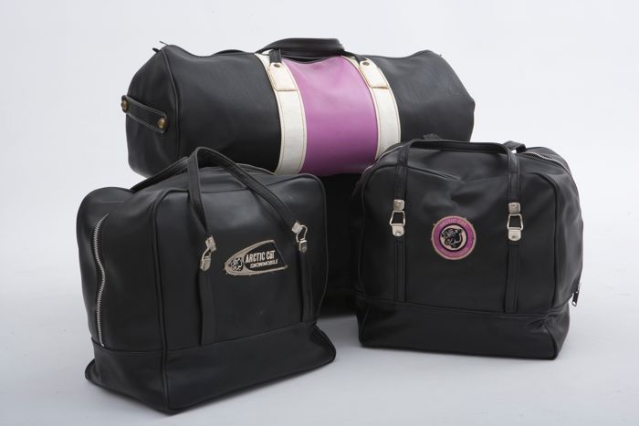 Vintage Arctic Cat duffel bags from the Ische Collection