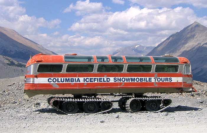 TGIF snowmobile tour bus columbia icefield
