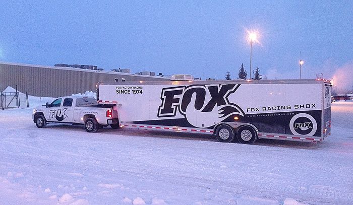 FOX SHOX Test Rig parked outside of Arctic Cat. Photo by ArcticInsider.com