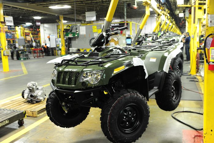 2015 Arctic Cat 500 ATV on the assembly line. Photo by ArcticInsider.com