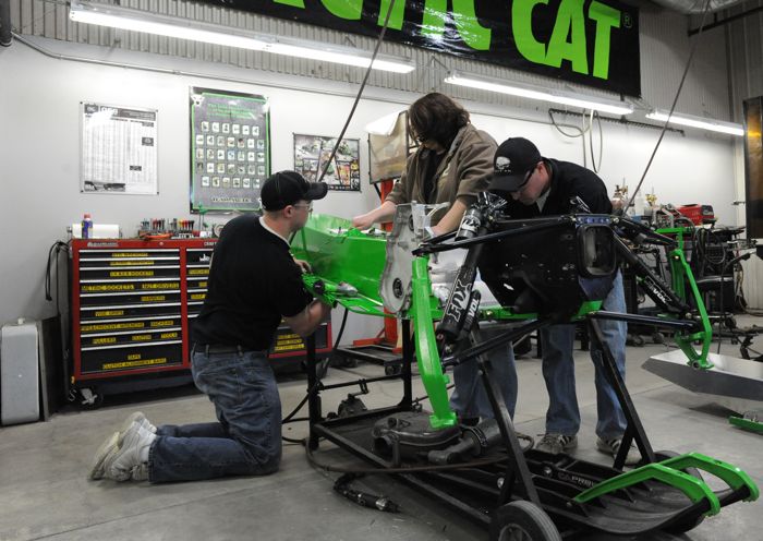 L-to-R: Arctic Cat's Brian Dick, Michele McCraw and Dayne Efte. Photo by ArcticInsider.com