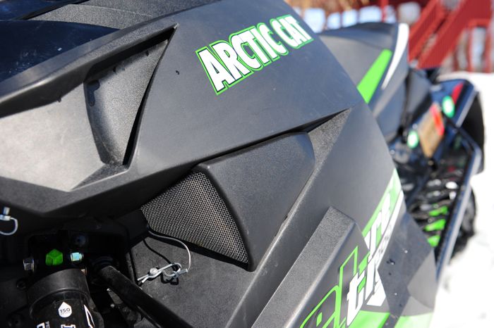 New side panel vent on select 2015 Arctic Cat snowmobiles. Photo by ArcticInsider.com