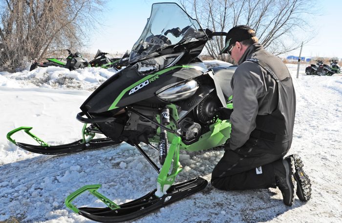 Testing the TEAM driven clutch on a prototype Arctic Cat ZR4000RR. Photo by ArcticInsider.com