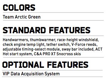 2015 Arctic cat ZR 6000R SX Specifications, by ArcticInsider.com