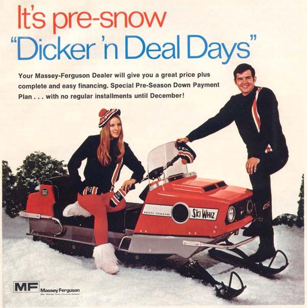 TGIF and the Massey Ski Whiz vintage snowmobile ad looks so good.