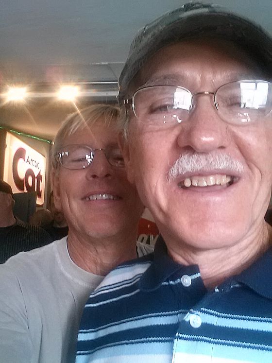 Jim Dimmerman and Bob Elsner doing a selfie.
