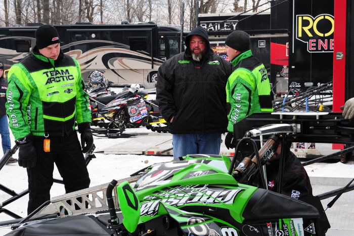Team Arctic engineers at Duluth Snocross. Photo by ArcticInsider.com