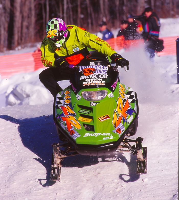 Team Arctic's Aaron Scheele, racing at Searchmont in 1996. Photo by ArcticInsider.com