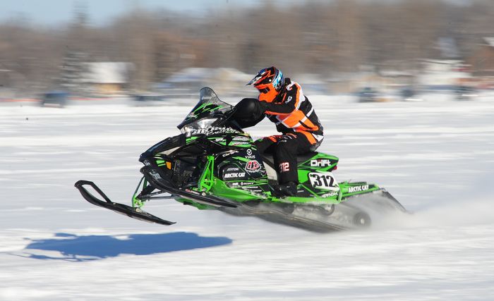 Team Arctic Cat's Zach Herfindahl won at Pine Lake in 2013. Photo by ArcticInsider.com