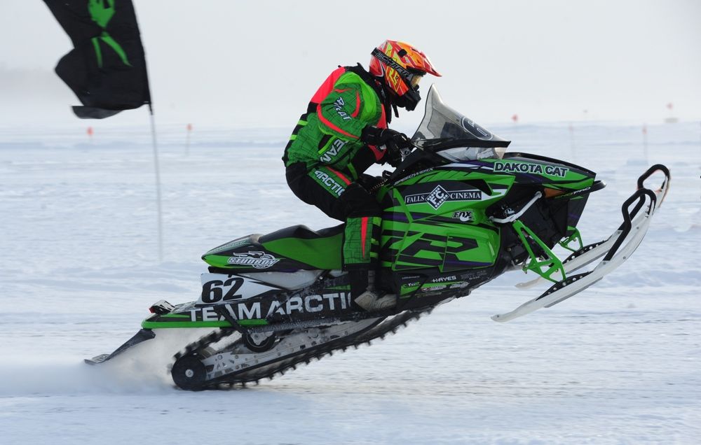 Team Arctic's Lance Efteland wins both Semi Pro races at Detroit Lakes. Photo: ArcticInsider.com