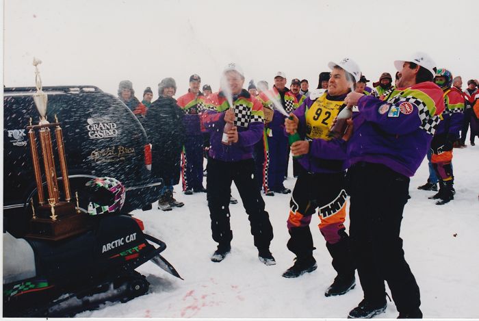 Team Arctic's Brad Pake, Jeremy Fyle and Kirk Hibbert 1-2-3 at '95 I-500. Photo_ArcticInsider