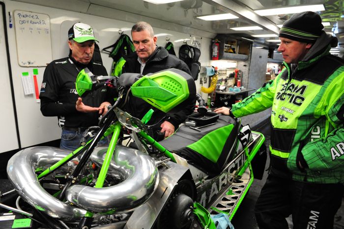 L-to-R: Arctic Cat's Russ Ebert, Doug Braswell and Mike Kloety. Photo by ArcticInsider.com